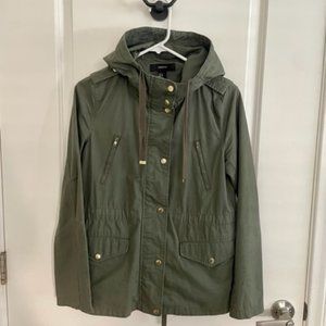 Forever 21 Women's Olive Green Utility Jacket with Hood, US Small